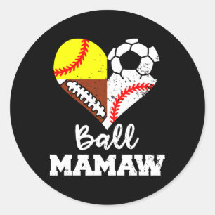 Ll Mamaw Voetbal Footll Verkoop Zachte Voetballer Ronde Sticker