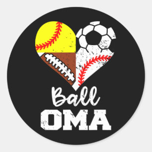 Ll Oma Voetbal Footll Verkoop Softll Speler Oma  Ronde Sticker