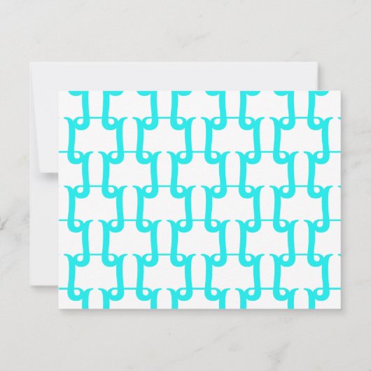 LL Signature Pattern Personalized Notecard Kaart (Achterkant)