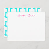LL Signature Pattern Personalized Notecard Kaart (Voorkant / Achterkant)