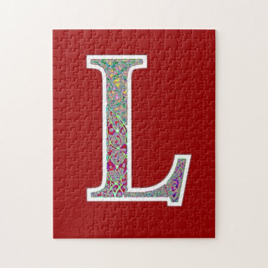 Ll verlicht monogram Jigzaag Puzzle Legpuzzel (Verticaal)