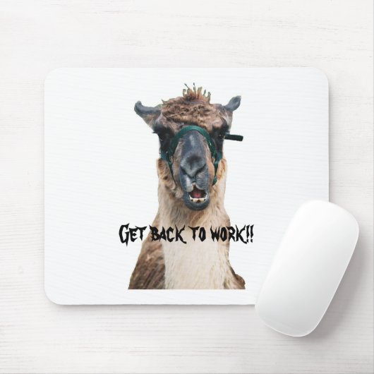 llama1, ga weer aan het werk! muismat (Met muis)