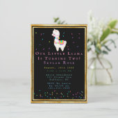 Llama 00th Fiesta Birthday Party Kaart (Staand voorkant)