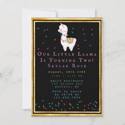 Llama 00th Fiesta Birthday Party Kaart (Voorkant)