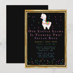 Llama 00th Fiesta Birthday Party Kaart