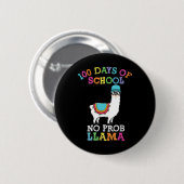 Llama 100 dagen van de school leraar ronde button 5,7 cm (Voorkant /achterkant)