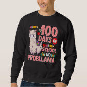 Llama 100 Days Of School No Probllama Teacher Stud Trui (Voorkant)