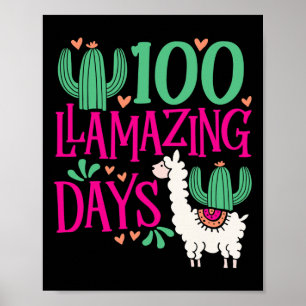 Llama 100 Llamazing Dagen van School - Schattigee  Poster