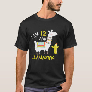 Llama 12e verjaardag Llamazing voor tieners T-shirt