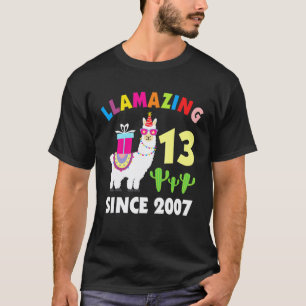 Llama 13 Jaar Verjaardag Llama Jongens Meisjes Ki T-shirt