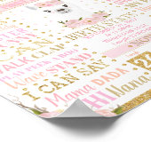 Llama 1st Birthday Mijlpalen vogelstaart Poster (Hoek)