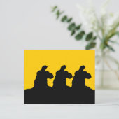 Llama: 3 zwart-wit lam briefkaart (Staand voorkant)