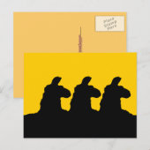 Llama: 3 zwart-wit lam briefkaart (Voorkant / Achterkant)