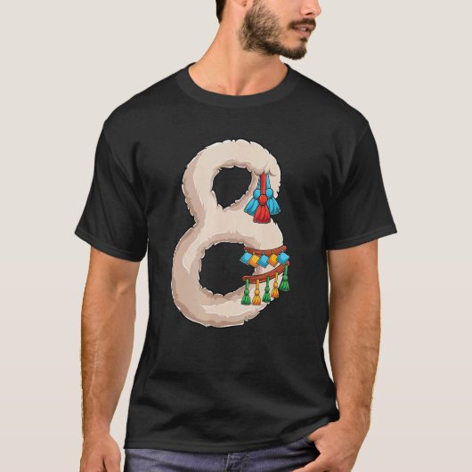 Llama 8e verjaardagsfeestje acht jaar oud bday al t-shirt (Voorkant)