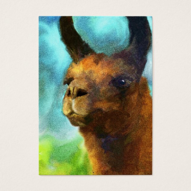 Llama ACEO Kunst Trading Kaarten Visitekaartjes (Voorkant)