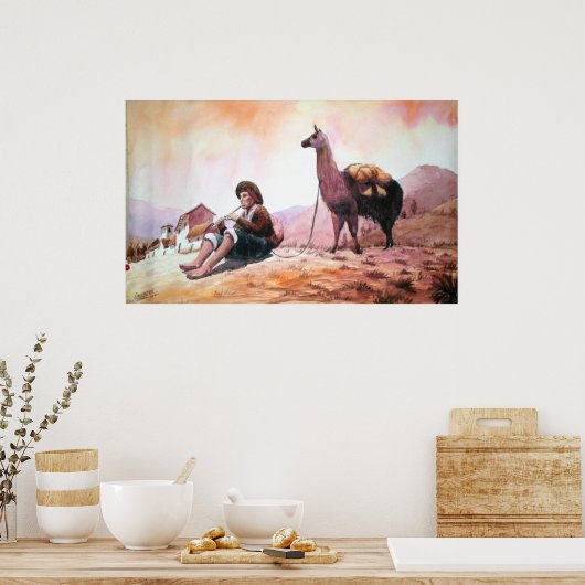 Llama Afbeelding Cuzco Peru Poster (Keuken)