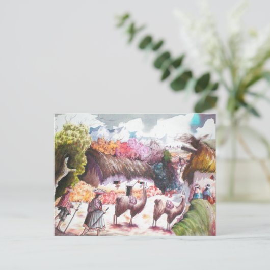 Llama Afbeelding Peru Briefkaart (Staand voorkant)