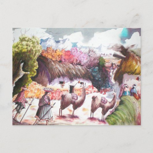 Llama Afbeelding Peru Briefkaart (Voorkant)