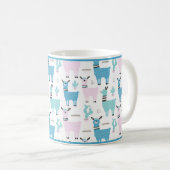Llama Alapaca Animal Blue Roze Animals Koffiemok (Voorkant rechts)
