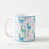 Llama Alapaca Animal Blue Roze Animals Koffiemok (Links)