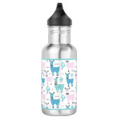 Llama Alapaca Animal Blue Roze Animals Waterfles (Rechts)