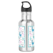 Llama Alapaca Animal Blue Roze Animals Waterfles (Achterkant)