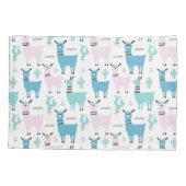 Llama Alapaca Animal Pattern Blue Roze Animals Kussensloop (Achterkant)