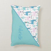 Llama Alapaca Animal Pattern Twee Tone Name Accent Kussen (Achterkant (Verticaal))