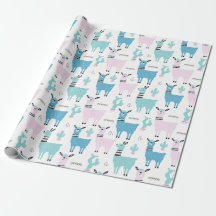 Llama Alapaca Blue Pink Baby shower Birthday