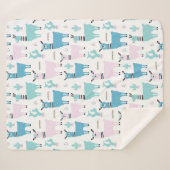 Llama Alapaca Pattern Blue Pink Cute Animals Sherpa Deken (Voorkant (horizontaal))