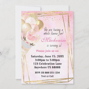 Llama Alle leeftijddagen uitnodiging