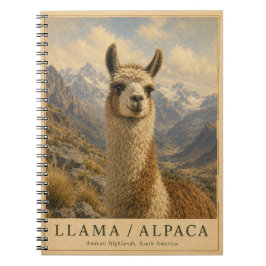 Llama Alpaca Andes ANTIQUA Notitieboek