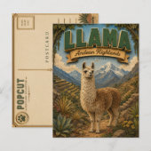 Llama Alpaca Andeshooglanden POPCUT Briefkaart (Voorkant / Achterkant)