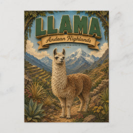 Llama Alpaca Andeshooglanden POPCUT Briefkaart