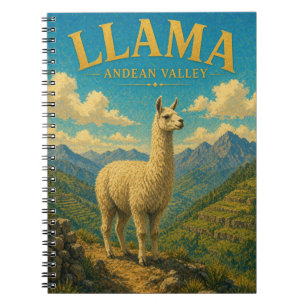 Llama Alpaca Andesvallei Aquarel GeoSaga Notitieboek