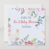 Llama/Alpaca Baby shower Feestdagenkaart (Achterkant)