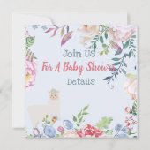 Llama/Alpaca Baby shower Kaart (Achterkant)