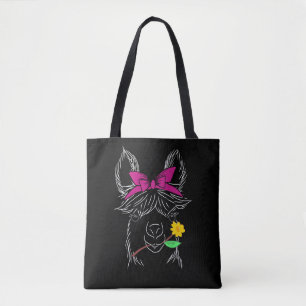 Llama Alpaca Bandana Farming Tote Bag