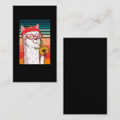 Llama Alpaca Bandana Hippie Sunflower Retro Visitekaartje (Voorkant / Achterkant)