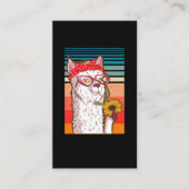 Llama Alpaca Bandana Hippie Sunflower Retro Visitekaartje (Voorkant)