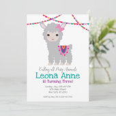 Llama Alpaca Birthday Uitnodiging (Staand voorkant)