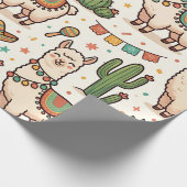 Llama Alpaca Cactus Fiesta Inpakpapier (Hoek)