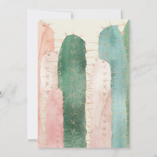 Llama Alpaca Cactus Fiesta Meisje Baby shower Kaart (Achterkant)