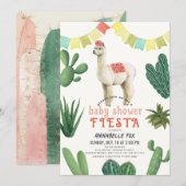Llama Alpaca Cactus Fiesta Meisje Baby shower Kaart (Voorkant / Achterkant)