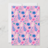 Llama Alpaca Cactus Fiesta Meisje Roze Baby shower Kaart (Achterkant)