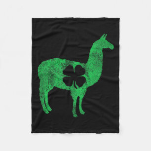 Llama Alpaca Cadeau St. Patrick's Day Shamrock Kru Fleece Deken