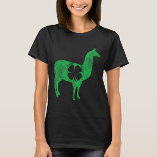 Llama Alpaca Cadeau St Patricks Day Shamrock Kruid T-shirt