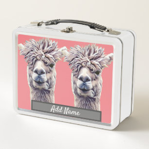Llama Alpaca Cute Art Kies kleur Naam toevoegen
