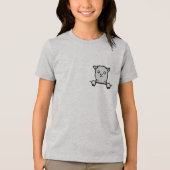 Llama Alpaca Cute Fluffy Animal Peeking Over Edge Tri-Blend Shirt (Voorkant)