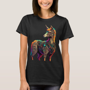 Llama Alpaca Cyborg pak Technologie Science Fictie T-shirt